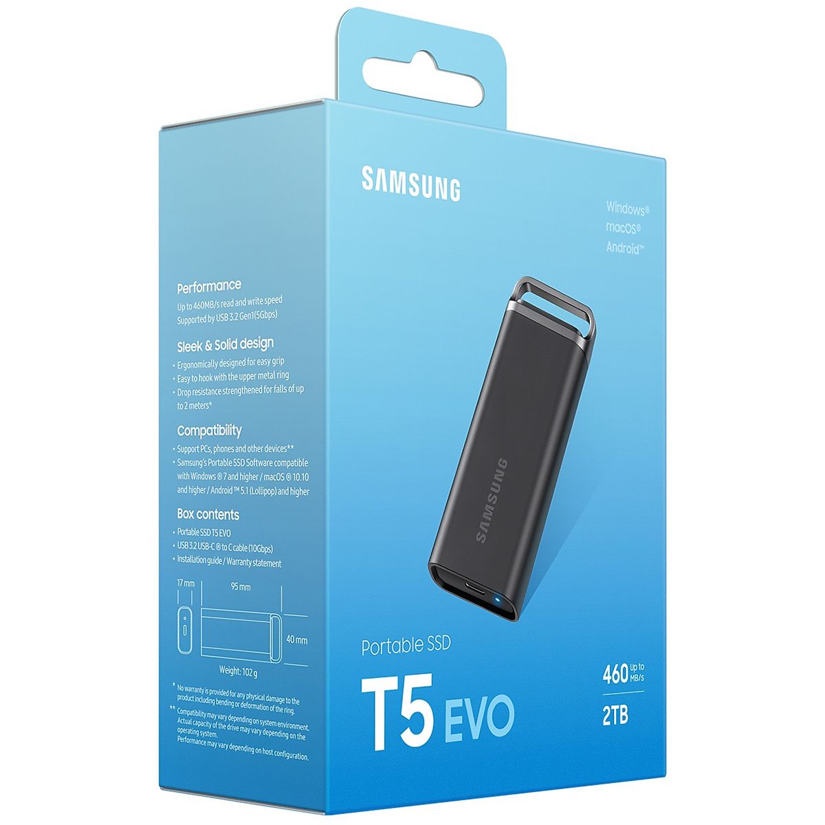 Накопитель SSD Samsung USB-C 2TB MU-PH2T0S/WW T5 Evo черный