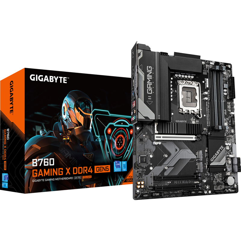Материнская плата Gigabyte B760 GAMING X D4 GEN5 Soc-1700 Intel B760 4xDDR4 ATX AC`97 8ch(7.1) 2.5Gg