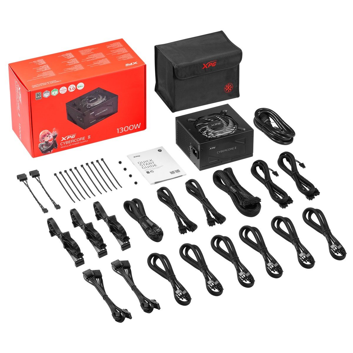 CYBERCORE II 1300W 80+ Platinum, полностью модульный