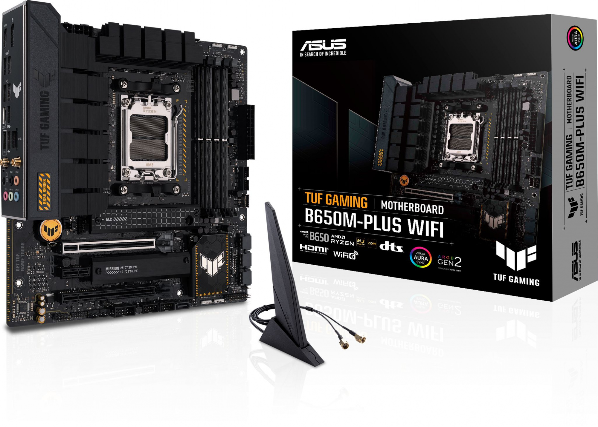 Материнская плата Asus TUF GAMING B650M-PLUS WIFI Socket AM5 AMD B650 4xDDR5 mATX AC`97 8ch(7.1) 2.5
