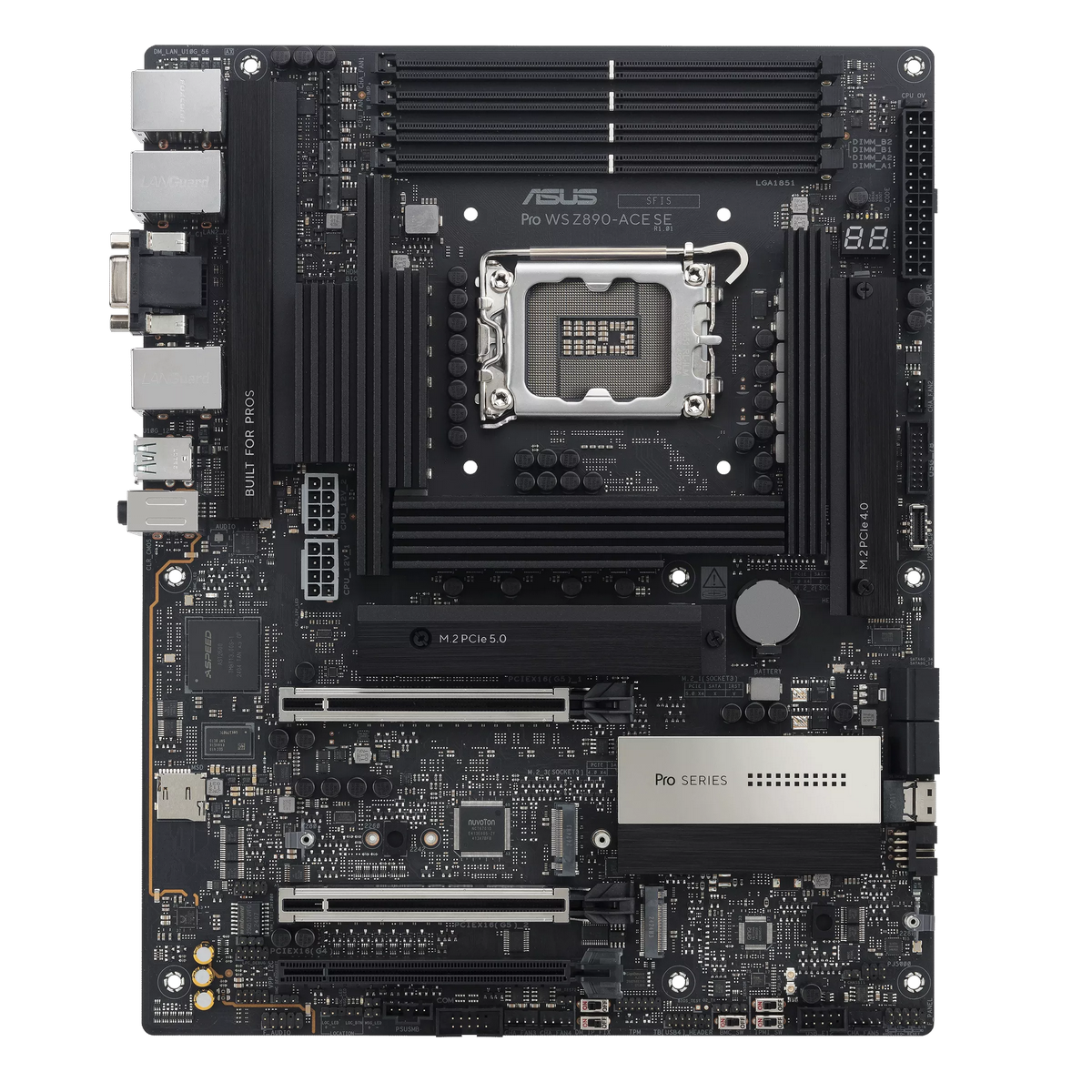 Материнская плата ASUS PRO WS Z890-ACE SE LGA1851 ATX 4хDDR5 3xPCIEx16 4xM.2 Thunderbolt USB-C HDMI 