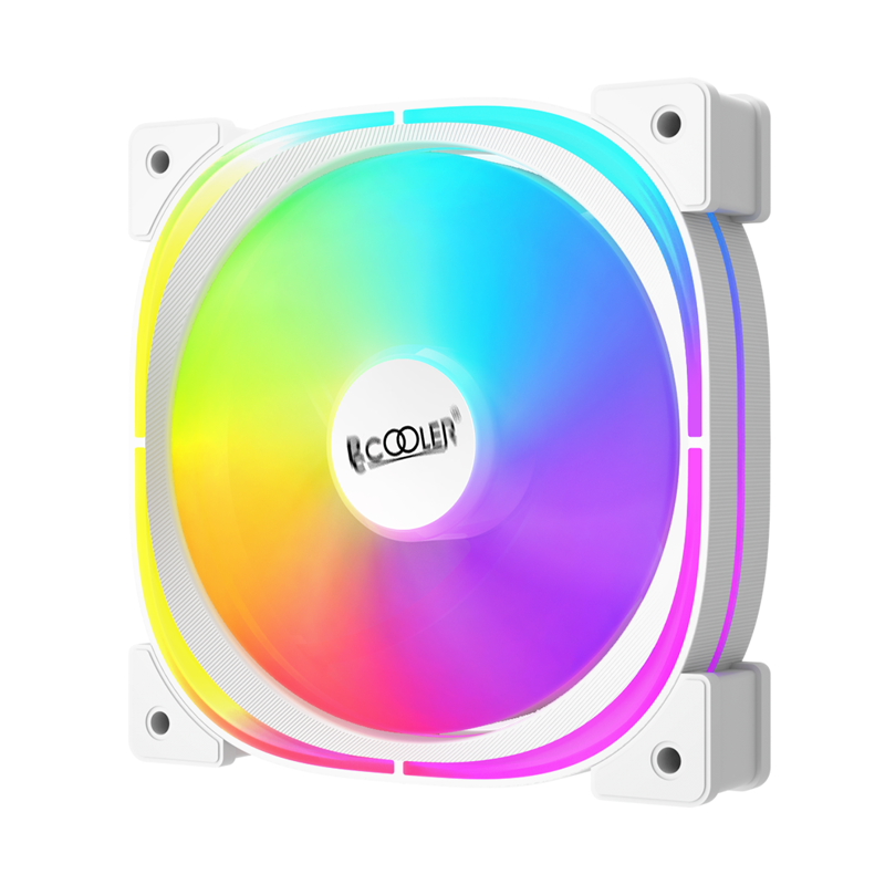 Кулер для корпуса PCCooler EF120 ARGB WH (120x120x25mm, 4-pin PWM, ARGB, 37.98CFM, 25.7dBA, 1500RPM,