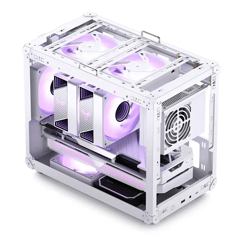 Корпус JONSBO C6 MAX Handle, Mini-Tower, TG, no fan, 1xUSB-A 3.0 + 1xUSB-C 3.1, mATX, mITX White