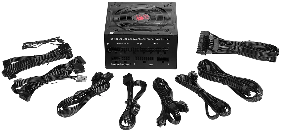 Блок питания Bloody ATX 750W BD-PS750G 80+ gold (20+4pin) APFC 120mm fan color LED 6xSATA Cab Manag 