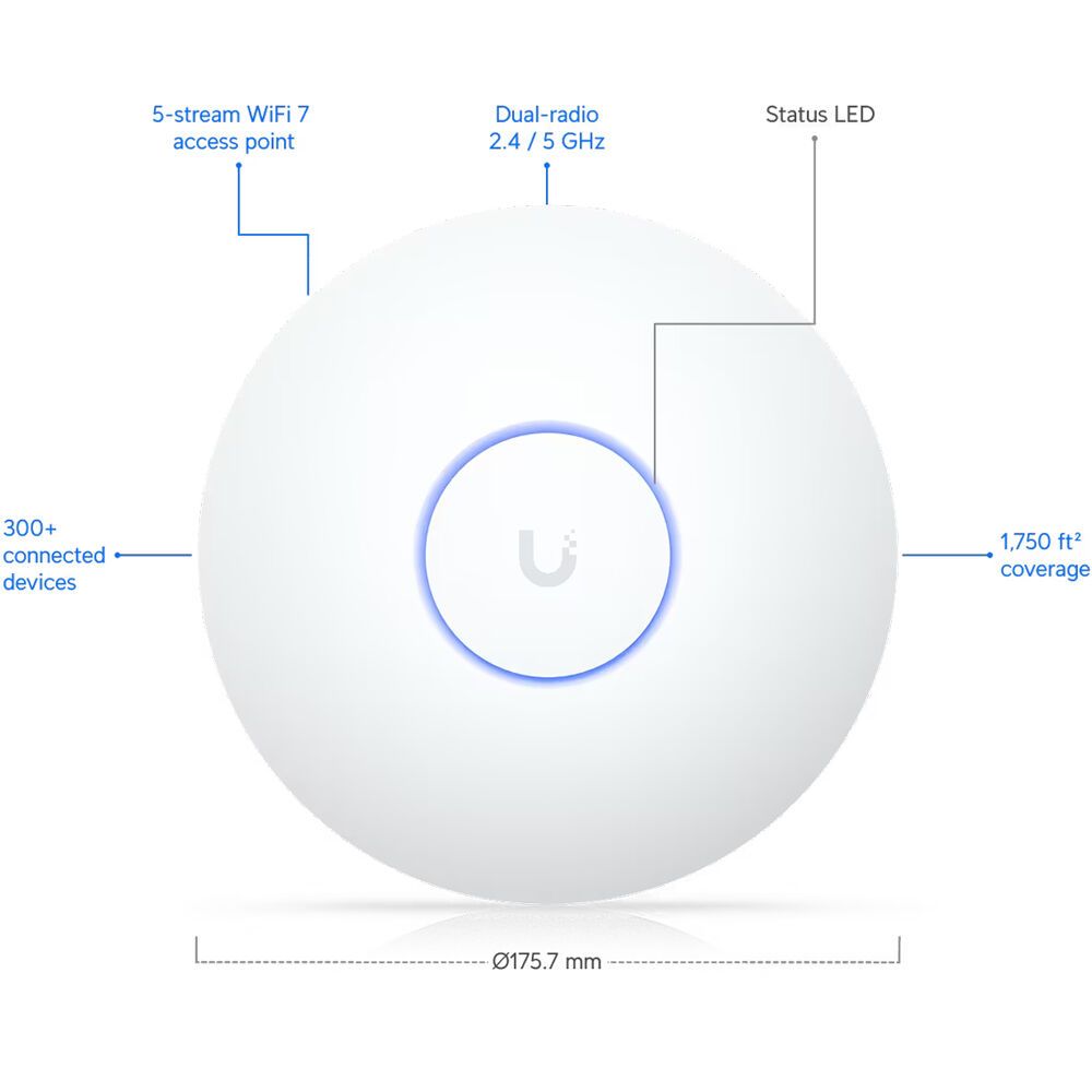 Точка доступа 2,4+5 ГГц, Wi-Fi 7, 3х3 MU-MIMO, 802.3af, 1х 2,5G RJ45