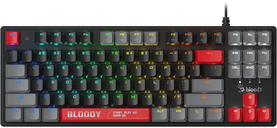 Клавиатура A4Tech S310N механическая черный/красный USB Multimedia for gamer LED кабель 1.8м