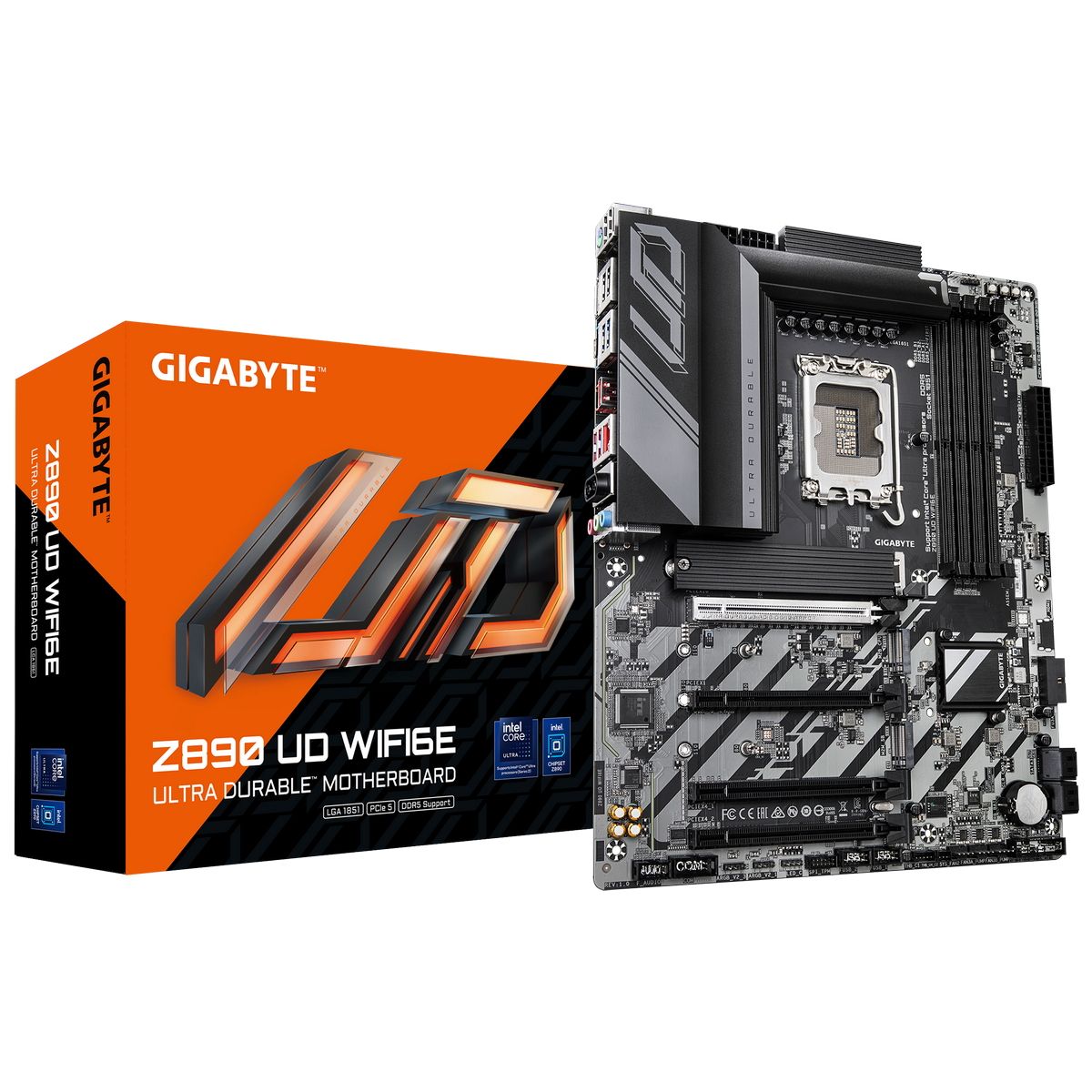 Материнская плата Gigabyte Z890 UD WIFI6E Soc-1851 Intel Z890 4xDDR5 ATX AC`97 8ch(7.1) 2.5Gg RAID+D