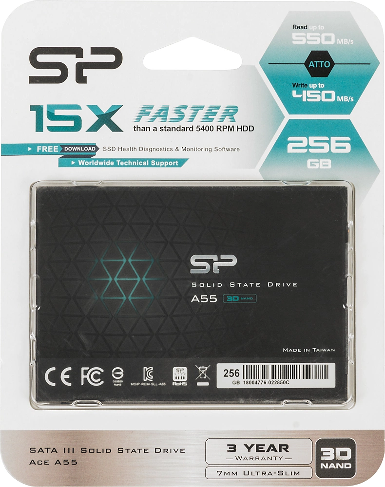 Накопитель SSD Silicon Power SATA III 256Gb SP256GBSS3A55S25 Ace A55 2.5"