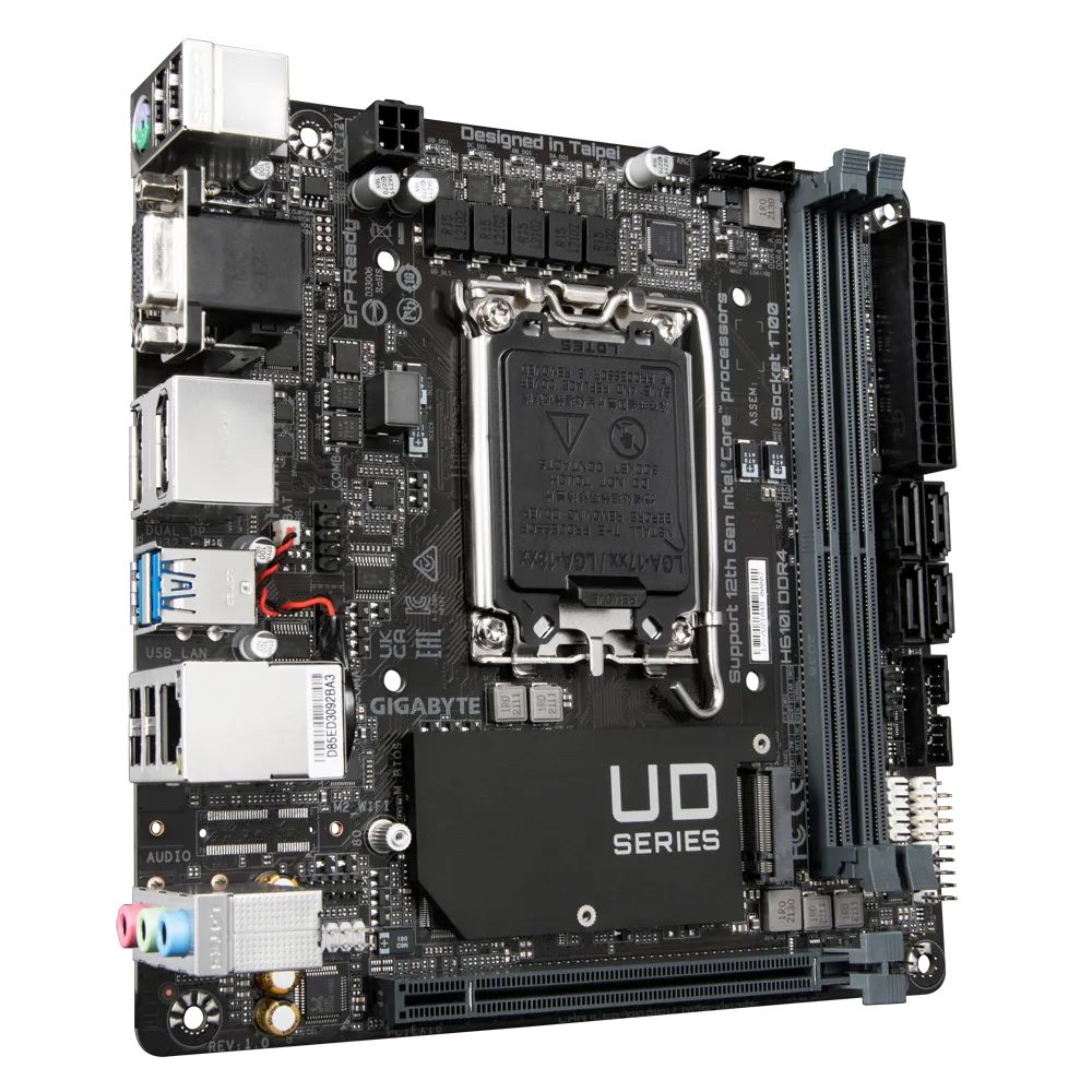 Материнская плата Gigabyte H610I DDR4 Soc-1700 Intel H610 2xDDR4 mini-ITX AC`97 8ch(7.1) GbLAN+VGA+H