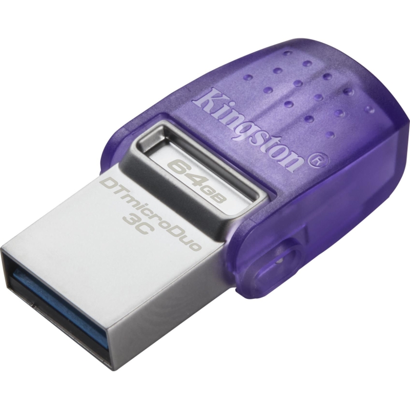 Флеш Диск Kingston 64Gb DataTraveler microDuo 3C DTDUO3CG3/64GB USB3.0 фиолетовый