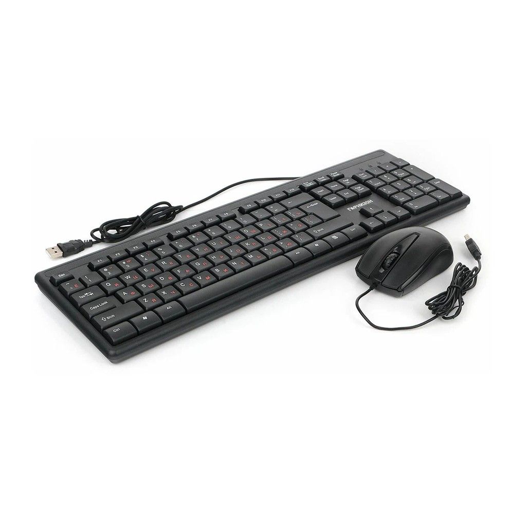 Комплект клавиатура и мышь Гарнизон  пров.  GKS-126 черный, 104кл, 3кн, 1000DPI, кабель клав 1.5м, м