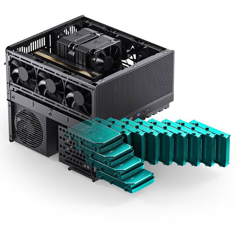 Корпус JONSBO N5, Mini-Tower, 3x120mm, 1xUSB-A 3.0 + 1xUSB-C 3.2, E-ATX, ATX, mATX, mITX Black