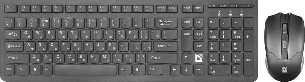 Клавиатура + мышь Defender Columbia C-775 клав:черный мышь:черный USB беспроводная slim Multimedia (