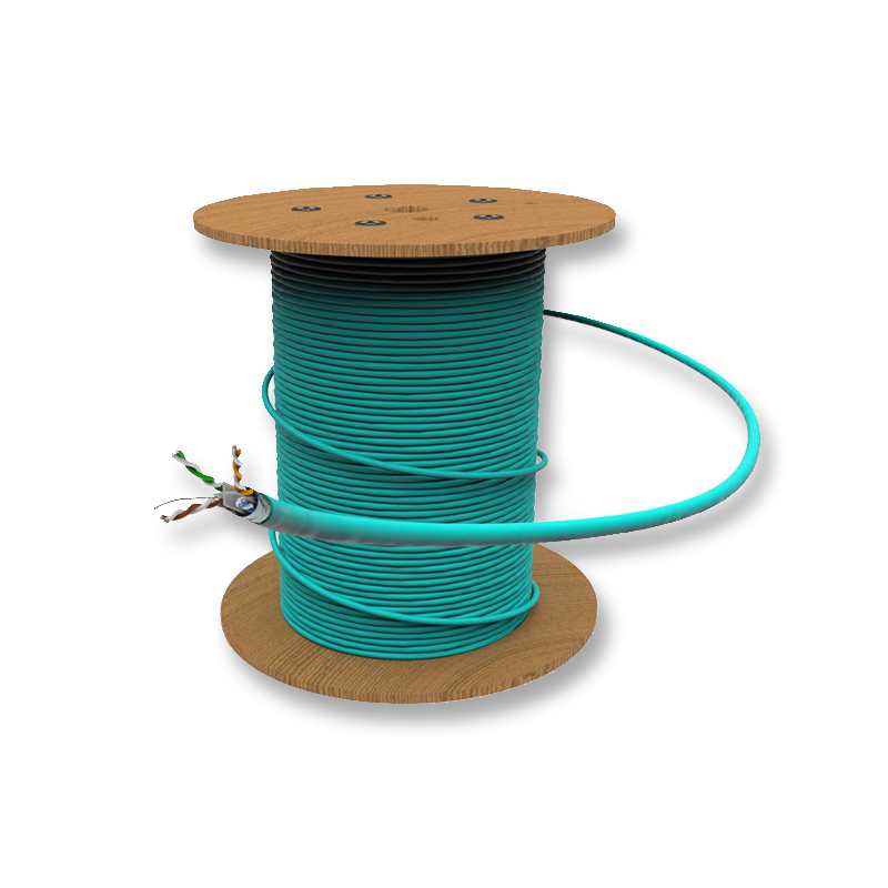 Patchwork Кабель F / UTP Кат.6А, 500 МГц,23AWG / 1, LSZH 3-22, 7,3 мм, бирюзово-синий (RAL5018), бар