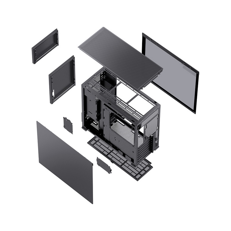 Корпус JONSBO D41 MESH, Midi-Tower, TG, no fan, 1xUSB-A 3.2 + 1xUSB-C 3.2, ATX, mATX Black