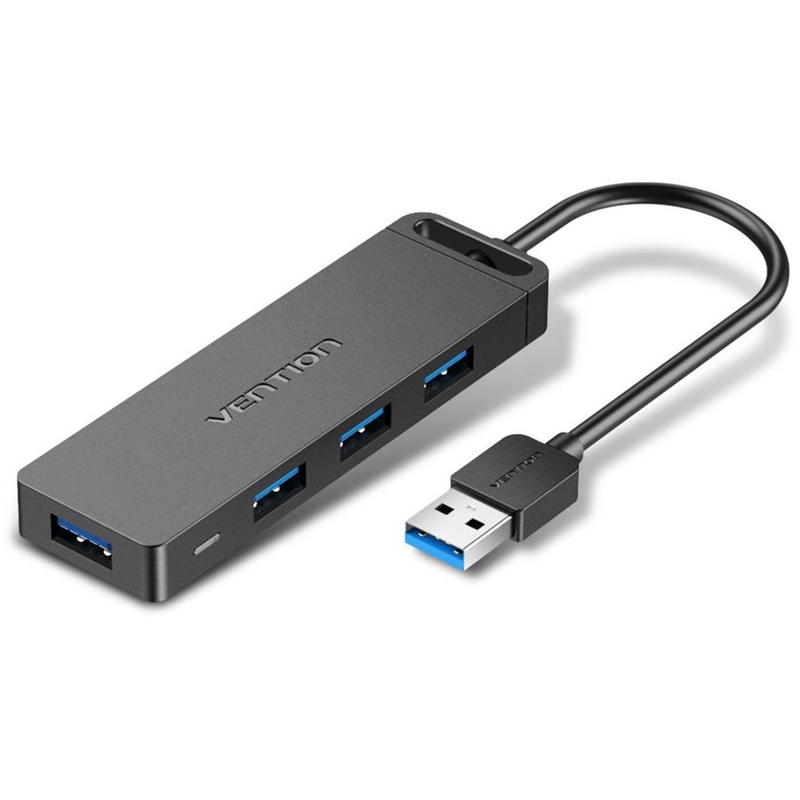 Концентратор Vention OTG USB 3.0 на 4 порта Черный