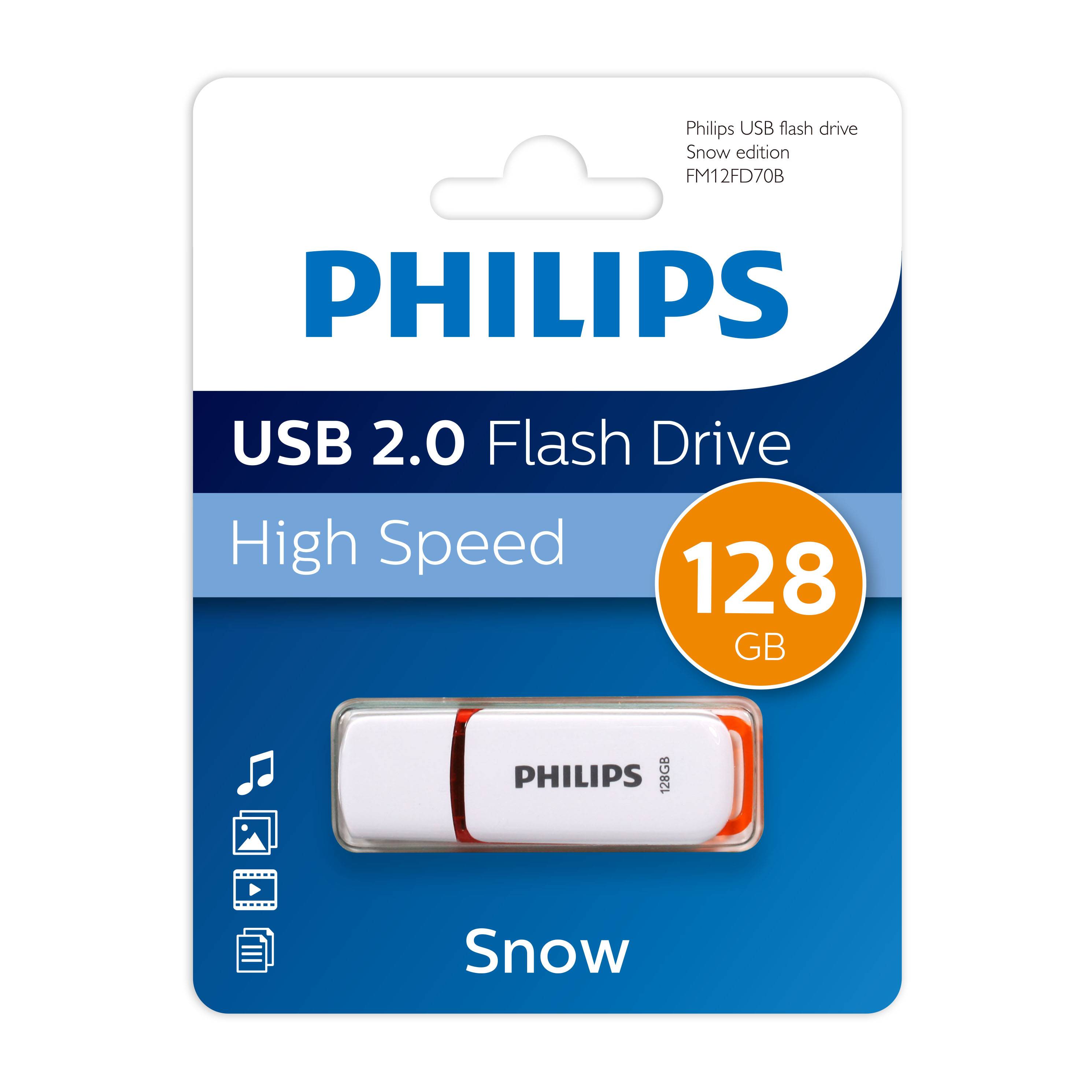 Флеш накопитель 128GB PHILIPS SNOW2.0 128GB, USB 2.0