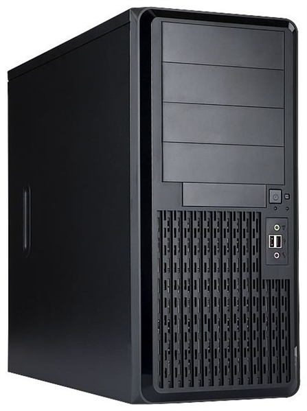 Корпус серверный Midi Tower InWin PE689 Black USB3.0*2+A(HD)+fron fan 120mm*1+rear fan 120mm*1+ 2*2S