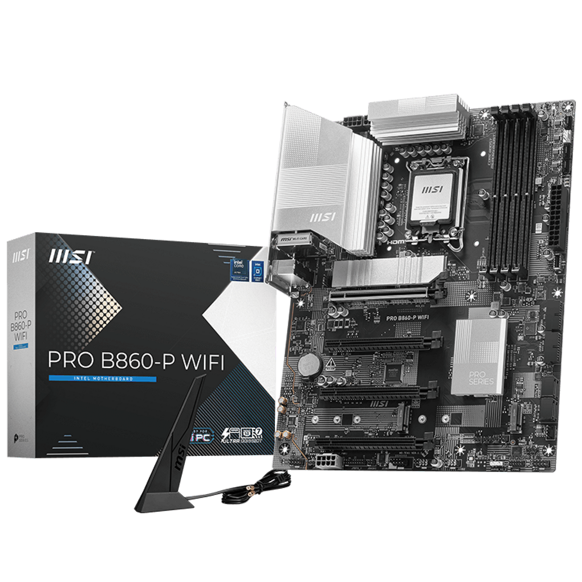 Материнская плата MSI PRO B860-P WIFI Soc-1851 Intel B860 4xDDR5 ATX AC`97 8ch(7.1) 5Gigabit RAID+HD