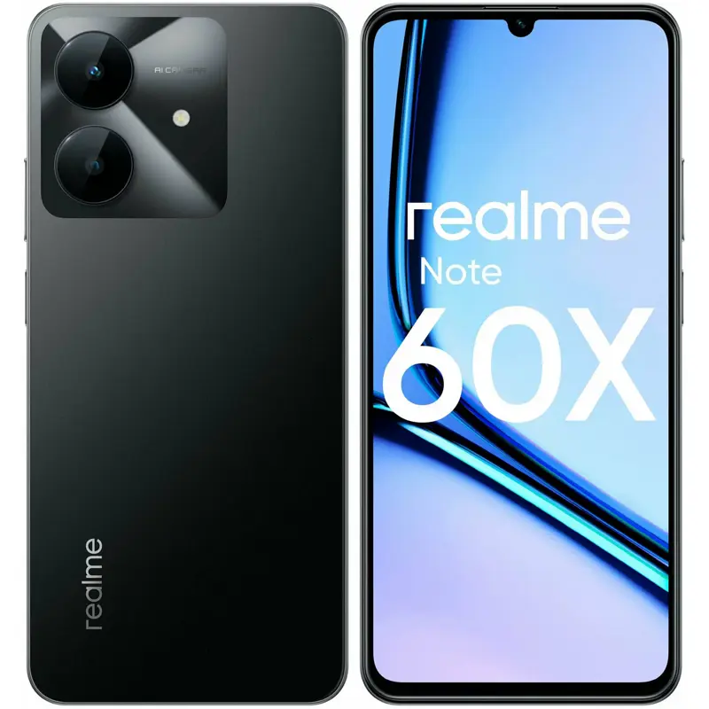 Смартфон Realme RMX3938 Note 60х 64Gb 3Gb черный моноблок 3G 4G 2Sim 6.74" 720x1600 Android 14 8Mpix