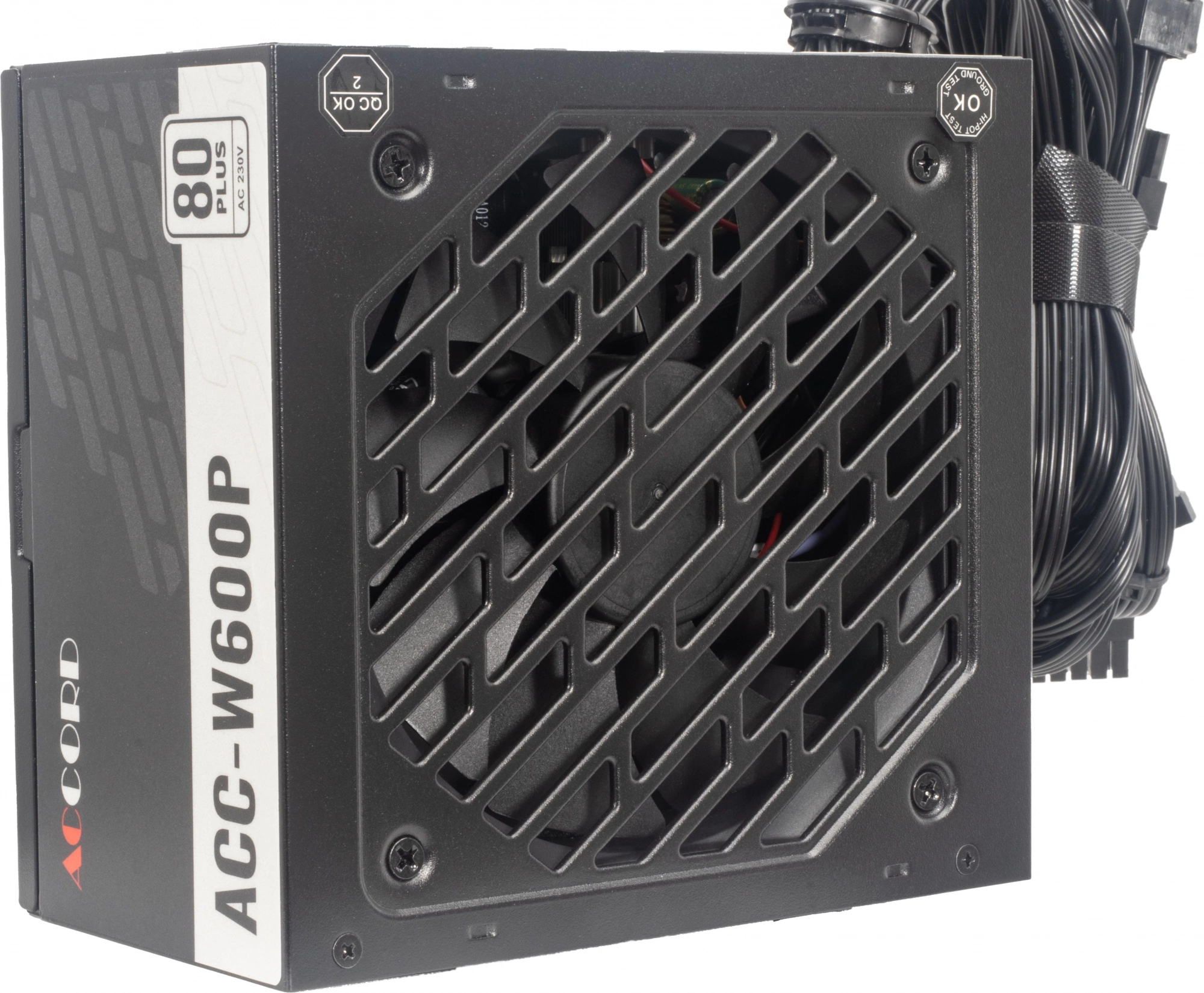 Блок питания Accord ATX 600W ACC-W600P 80+ white (20+4pin) 120mm fan 6xSATA RTL