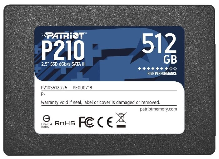 Накопитель SSD Patriot SATA-III 512GB P210S512G25 P210 2.5"