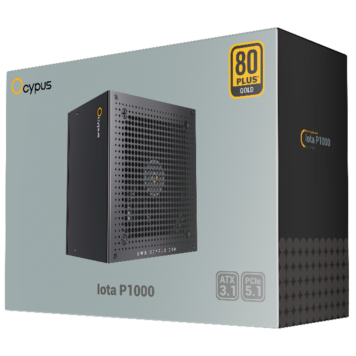 Блок питания Ocypus Iota P1000, 1000W, APFC, 80+ Gold, ATX 3.1, Fully Modular, 120mm Fan (P1000-GF)
