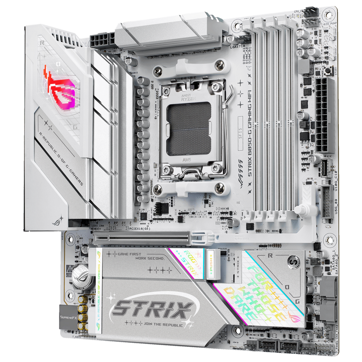 Материнская плата Asus ROG STRIX B850-G GAMING WIFI Socket AM5 AMD B850 4xDDR5 mATX AC`97 8ch(7.1) 2