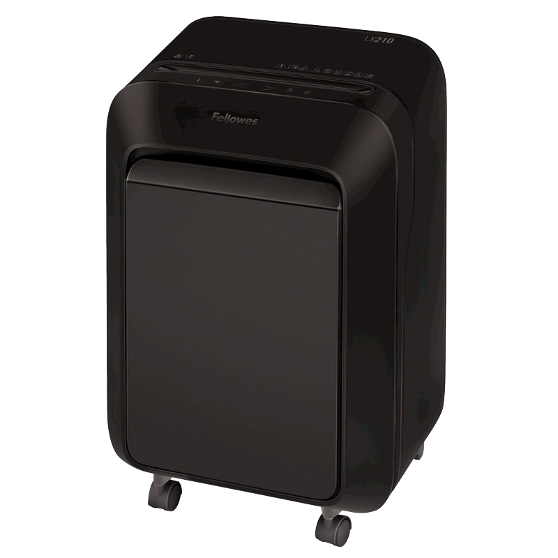 Шредер Fellowes PowerShred LX210 черный (секр.P-4) фрагменты 16лист. 23лтр. скрепки скобы пл.карты