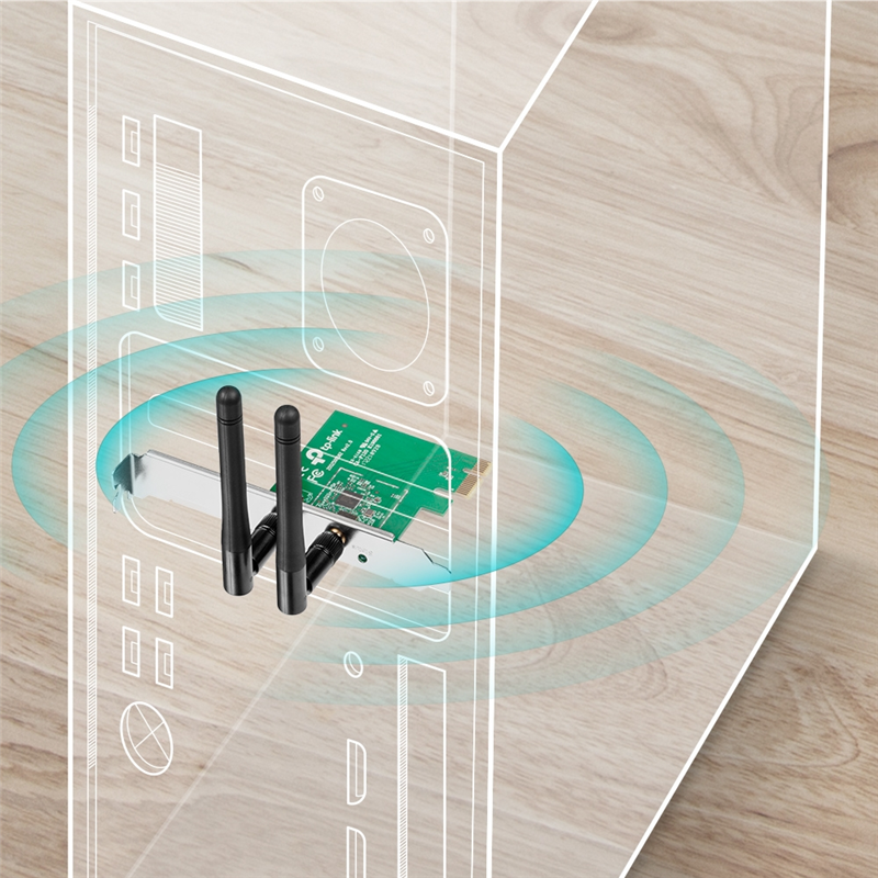 Сетевой адаптер Wi-Fi TP-Link TL-WN881ND N300 PCI Express (ант.внеш.съем) 2ант.