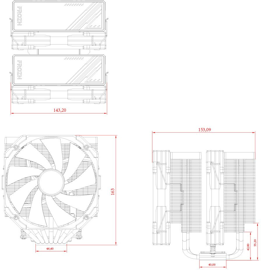 Устройство охлаждения(кулер) ID-Cooling Frozn A720 Soc-AM5/AM4/1200/1700/1851 черный 4-pin 33.5dB Al