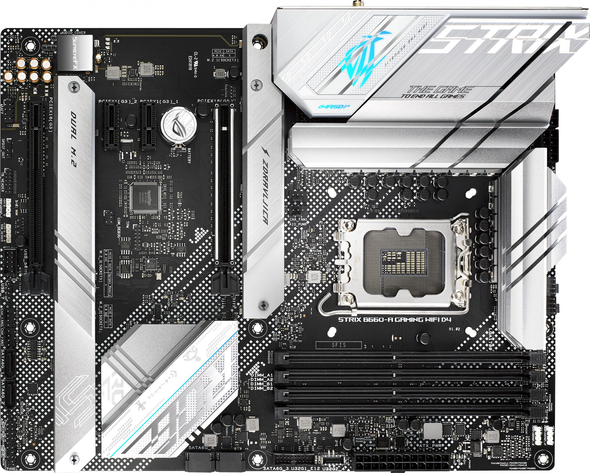 Материнская плата Asus ROG STRIX B660-A GAMING WIFI D4 Soc-1700 Intel B660 4xDDR4 ATX AC`97 8ch(7.1)