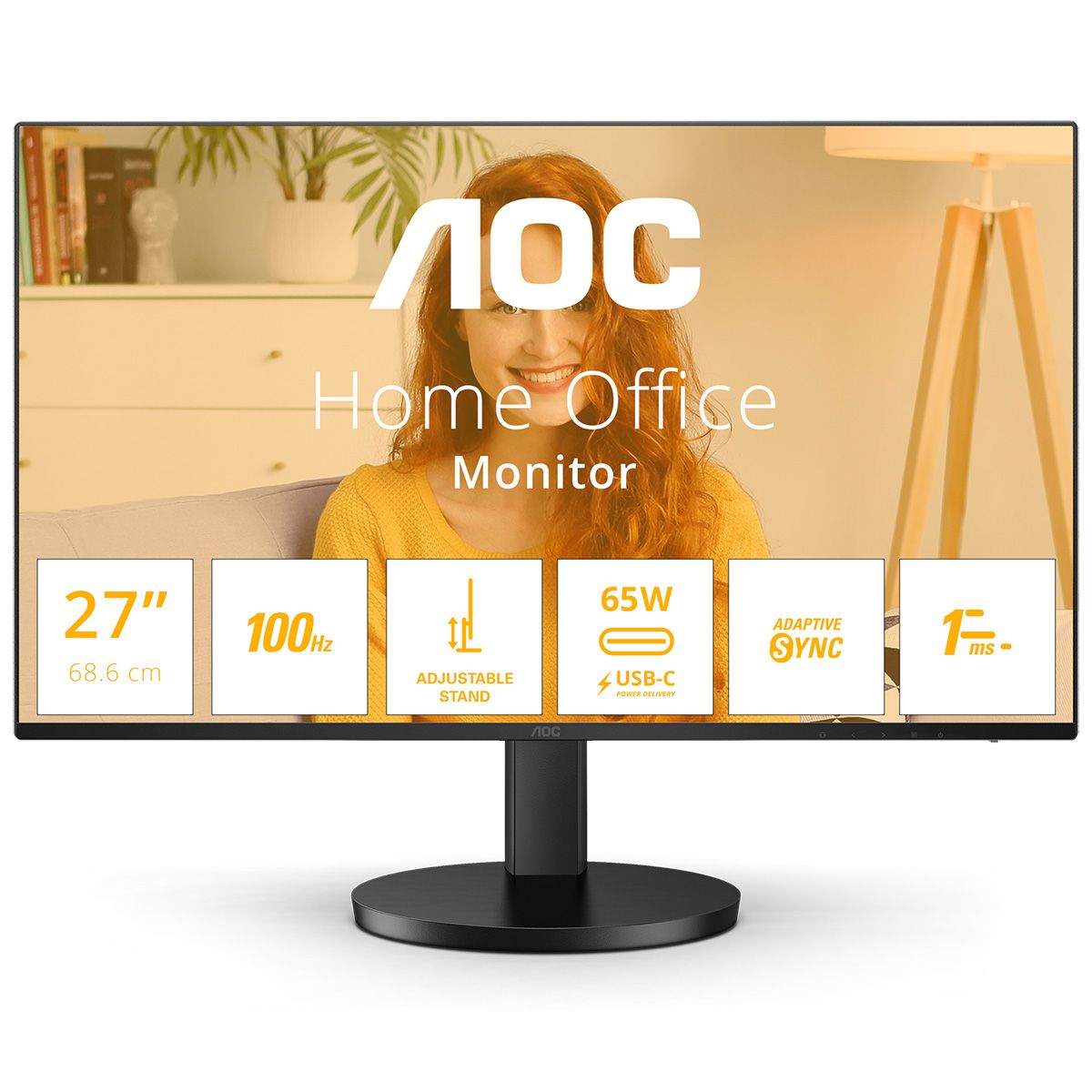 Монитор AOC 27" Q27B3CF2 черный IPS LED 16:9 HDMI M/M матовая HAS 350cd 178гр/178гр 2560x1440 100Hz 