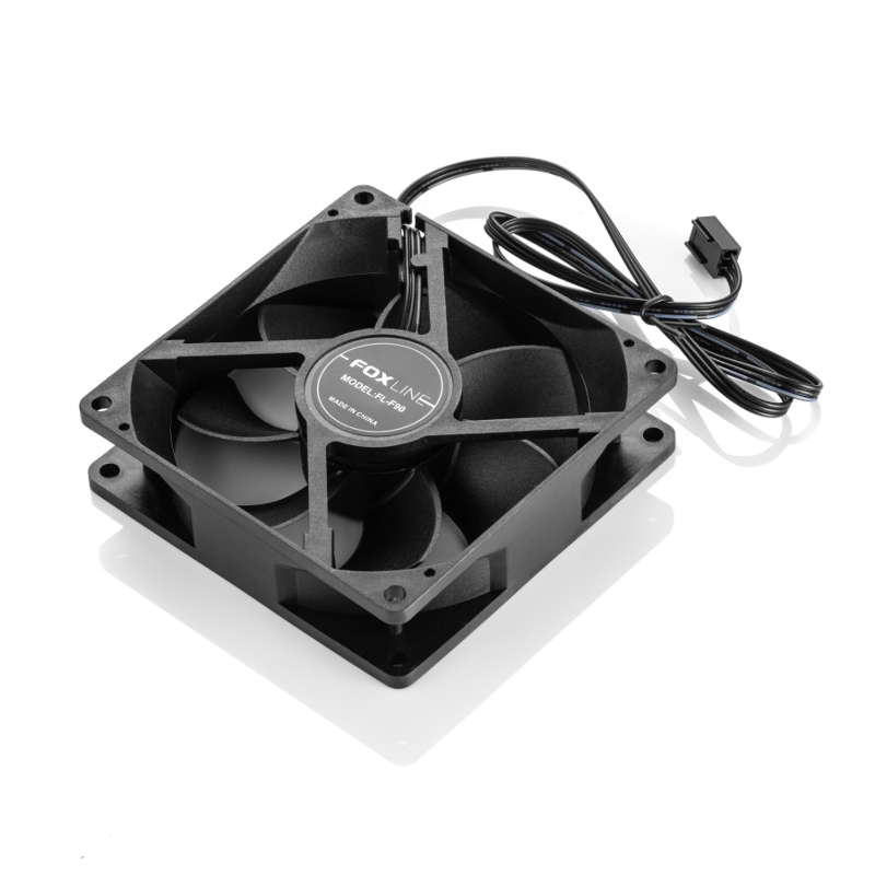 Охлаждение корпуса Foxline FL-F90, 90mm, 3pin connector Black