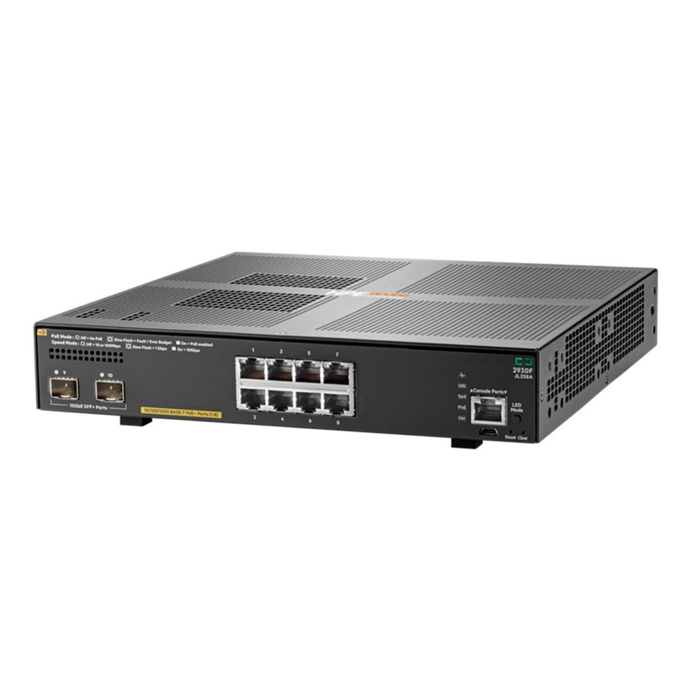 Коммутатор HPE JL258A Aruba 2930F 8G PoE+ 2SFP+ Switch