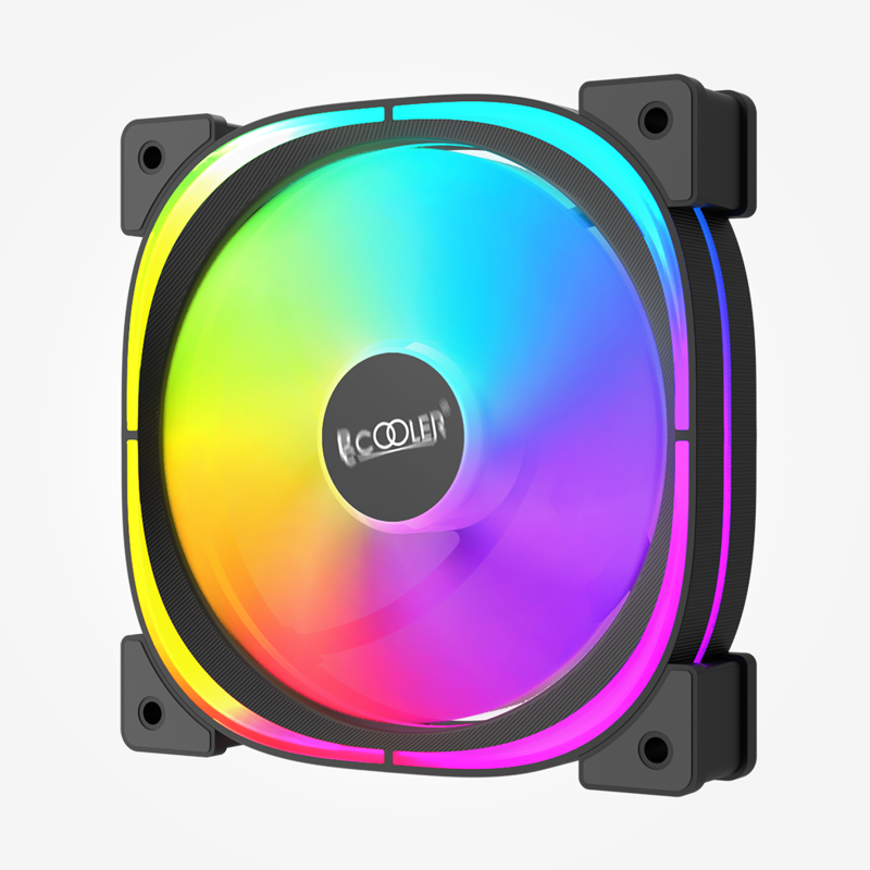 Кулер для корпуса PCCooler EF120 ARGB BK (120x120x25mm, 4-pin PWM, ARGB, 37.98CFM, 25.7dBA, 1500RPM,
