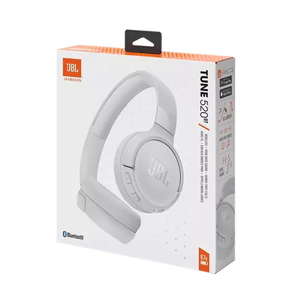Гарнитура накладные JBL Tune 520BT белый беспроводные bluetooth оголовье (JBLT520BTWHT)