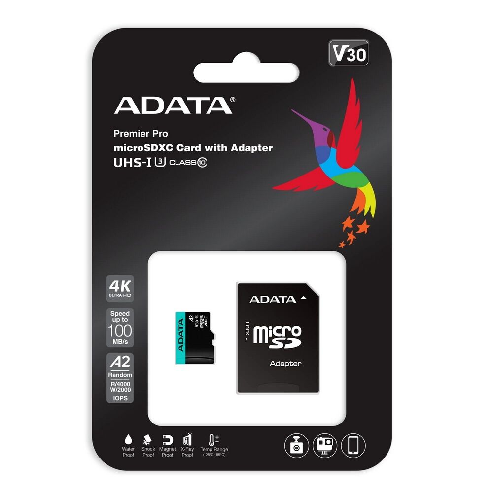 Флеш карта microSDXC 512GB A-Data AUSDX512GUI3V30SA2-RA1 Premier Pro + adapter