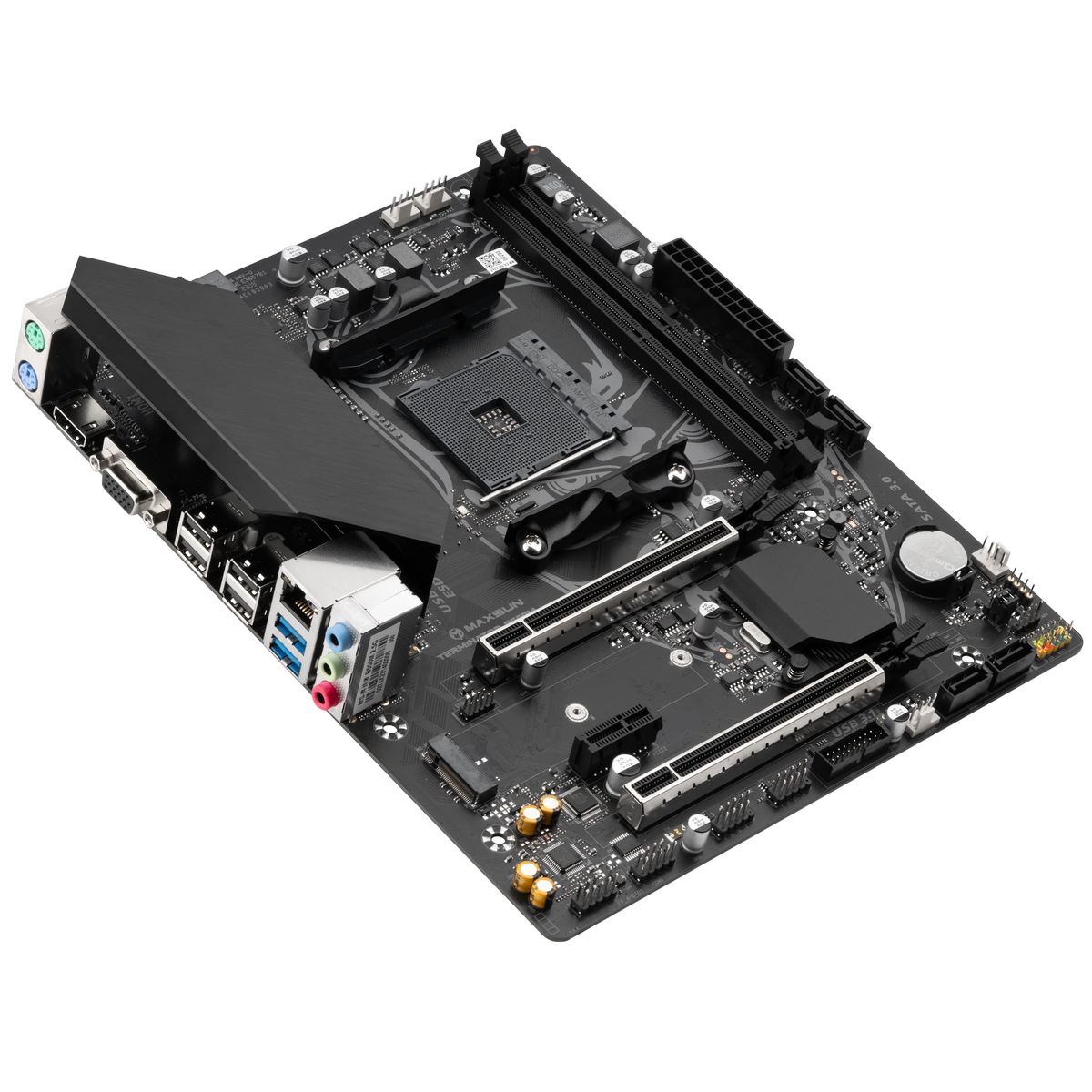 Материнская плата Maxsun MS-Terminator B550M Soc-AM4 AMD B550 2xDDR4 mATX AC`97 8ch(7.1) GbLAN RAID+