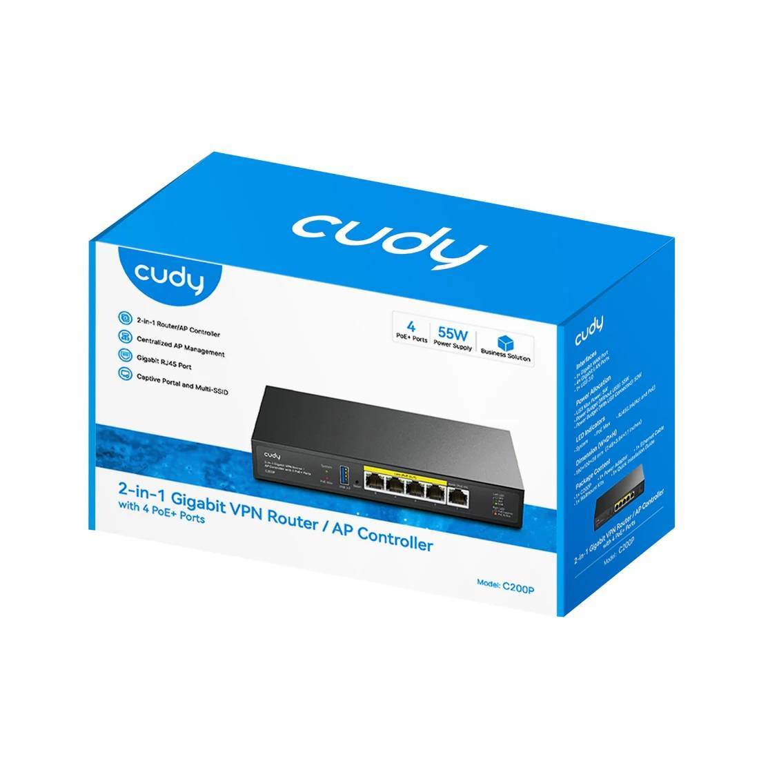 Контроллер Cudy C200P 10/100/1000BASE-TX черный
