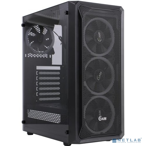 Корпус Powercase Mistral Z4 Mesh LED, Tempered Glass, 4x 120mm 5-color fan, чёрный, ATX  (CMIZB-L4)