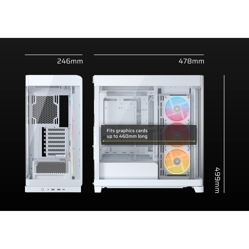 Корпус Corsair Frame 4500X LX-R RGB iCUE LINK, Midi-Tower, TG, 3x120mm ARGB reverse fans, 2xUSB-A 3.