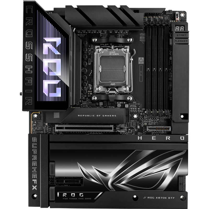 Материнская плата ASUS ROG CROSSHAIR X870E HERO BTF AM5 ATX 4xDDR5 PCIEx16 PCIEx4 5xM.2 4xUSB-C HDMI
