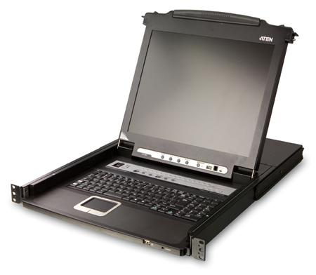 КВМ консоль ATEN 17" 8-Port PS/2-USB VGA Single Rail LCD KVM Switch