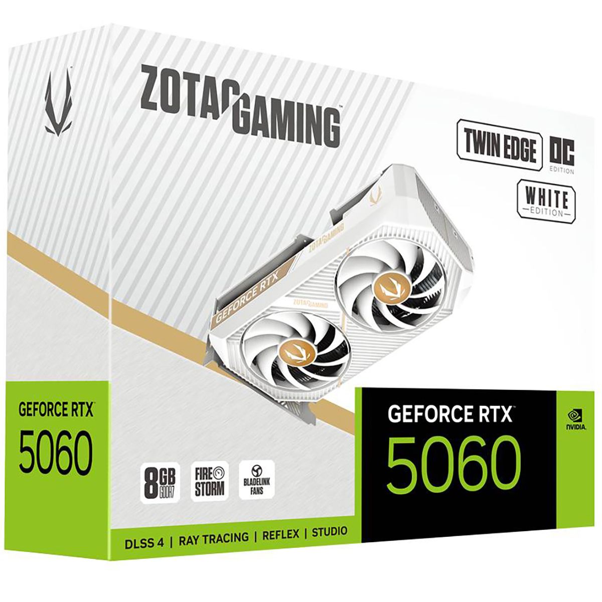 Видеокарта Zotac PCI-E 5.0 RTX 5060 TWIN EDGE OC WHITE ED NVIDIA GeForce RTX 5060 8Gb 128bit GDDR7 2