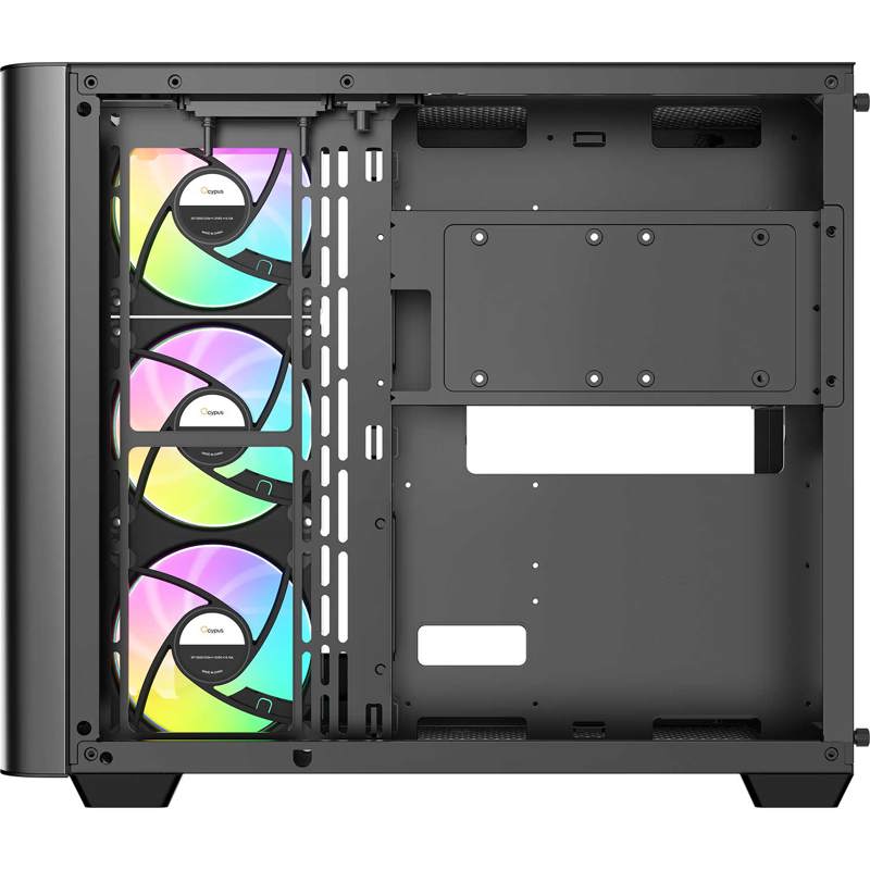 Корпус Ocypus Iota C70 Curve BK ARGB, Midi-Tower, TG, 4x120mm ARGB, 2xUSB-A 3.0 + 1xUSB-C 3.1, ATX, 