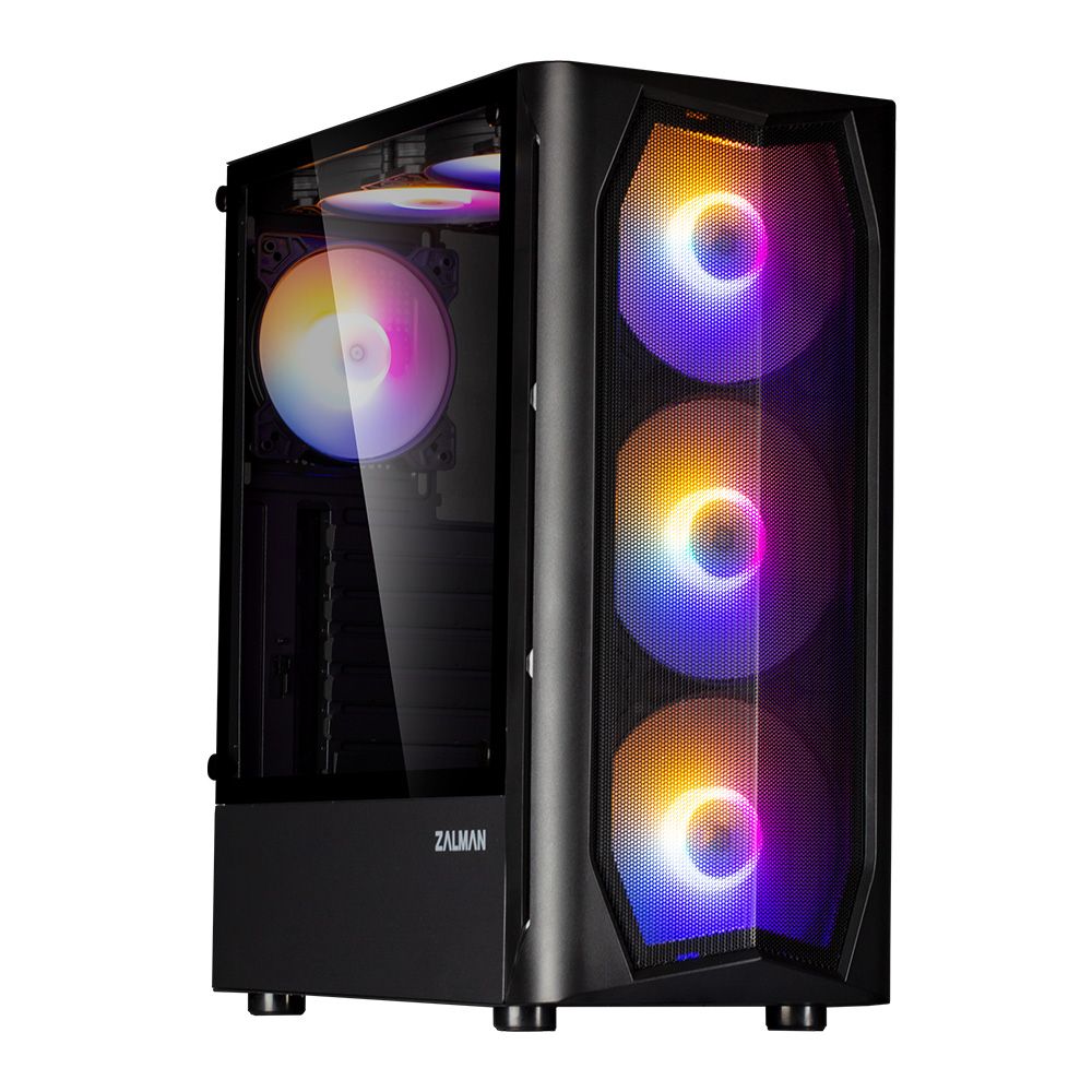 Корпус ZALMAN N4 Rev.1, ATX, BLACK, WINDOW, 2x3.5", 2x2.5", 2xUSB2.0, 1xUSB3.0, FRONT 3x140mm RGB, R