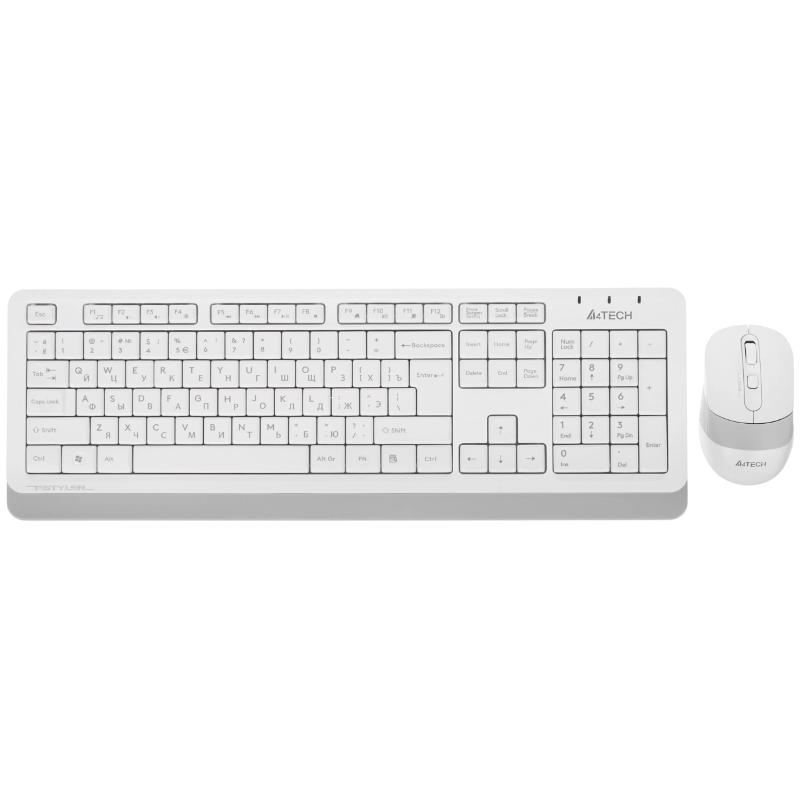 Клавиатура + мышь A4Tech Fstyler FG1010 клав:белый/серый мышь:белый/серый USB беспроводная Multimedi