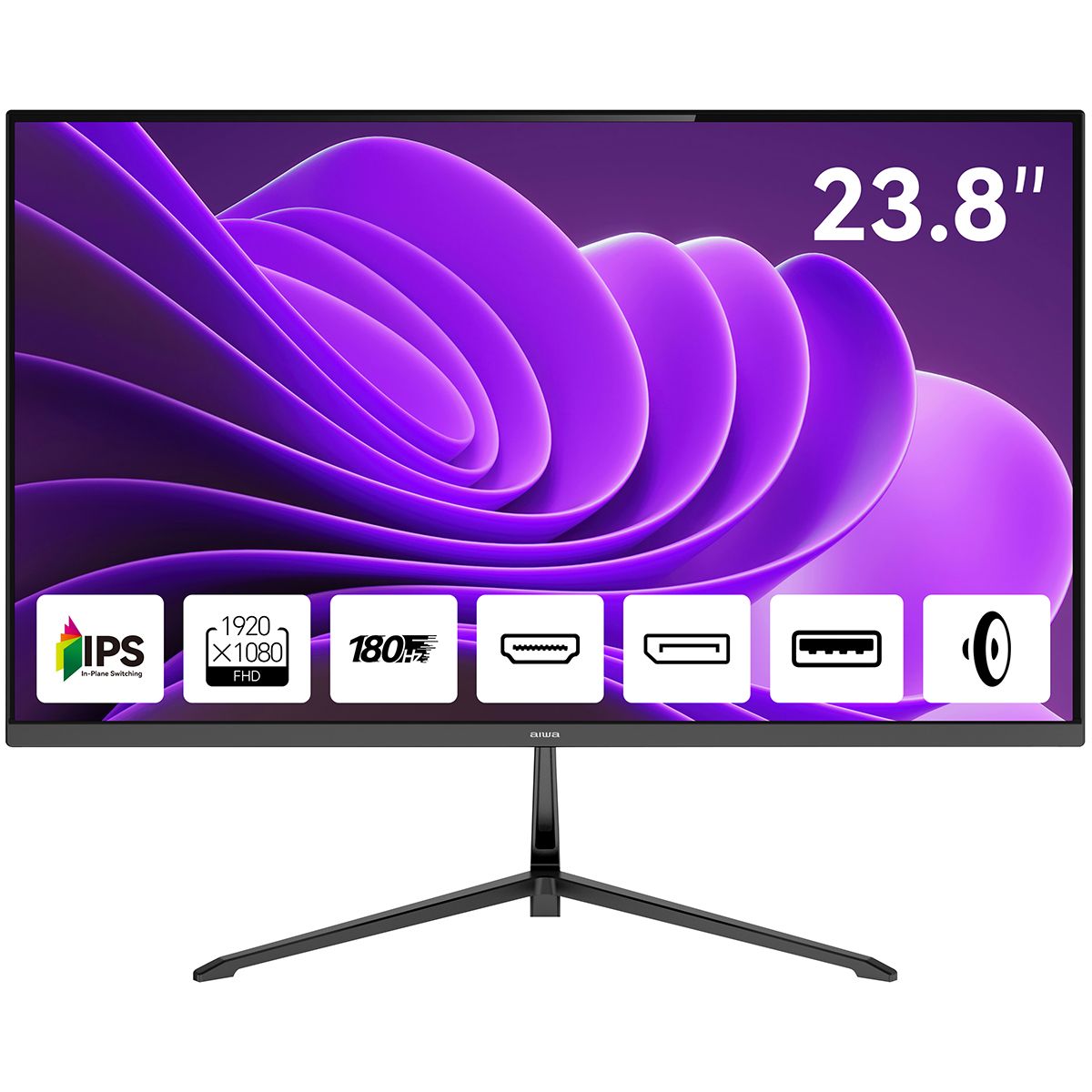 Монитор 23.8" AIWA MD2410  IPS, 1920x1080, 180Hz, 1ms, 300сd/m, 1000:1, HDR | 2xHDMI(2.0), DP(1