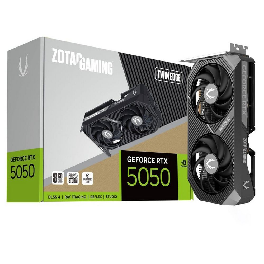 Видеокарта Zotac PCI-E 5.0 RTX 5050 TWIN EDGE NVIDIA GeForce RTX 5050 8Gb 128bit GDDR6 2572/20000 HD